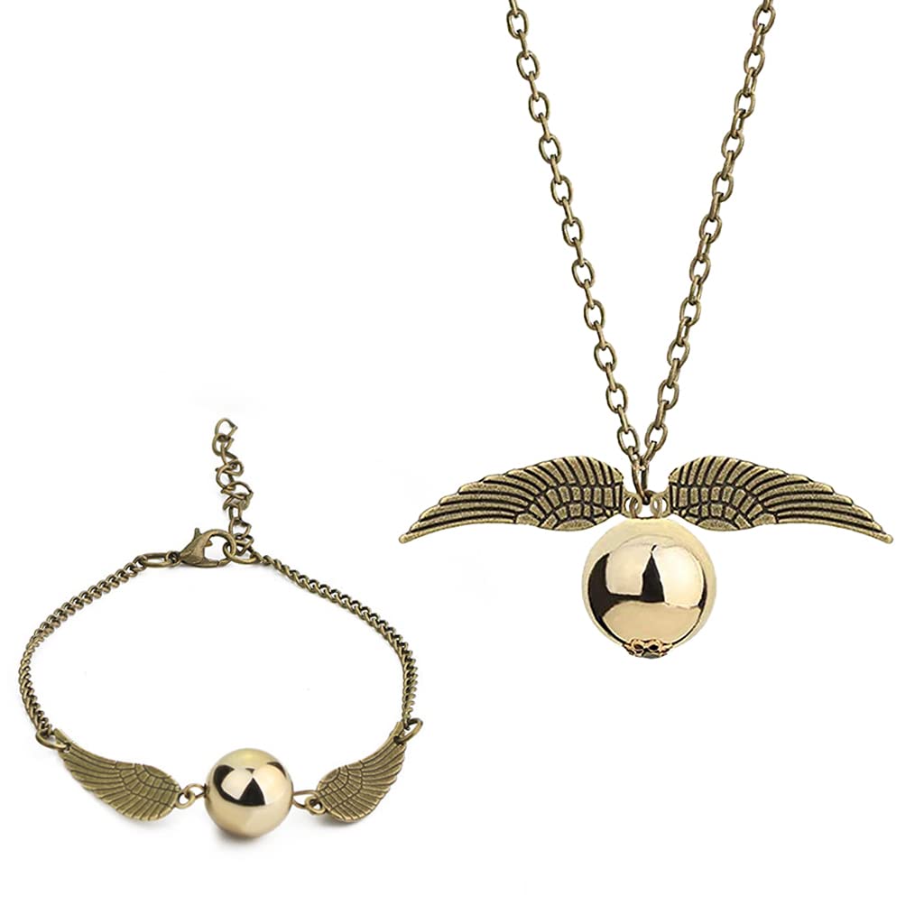 ZIBUYU Harry Potter Accessories for Girls Pendant & Bracelets Golden Snitch charm bracelets for teens girls Themed Friendship Necklace Jewelry Women Charm Bracelet for fans Merchandise Children's day ZIBUYU Harry Potter Accessories for Girls Pendant & Bracelets Golden Snitch charm bracelets for teens girls Themed Friendship Necklace Jewelry Women Charm Bracelet for fans Merchandise Children's day